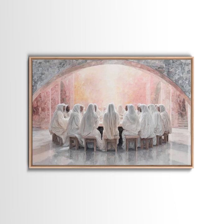 Holy Gathering Light, Framed Canvas Print, Christian Art Canvas, Christian Wall Art, Christian Paintings, Christmas Art, Christian Decor