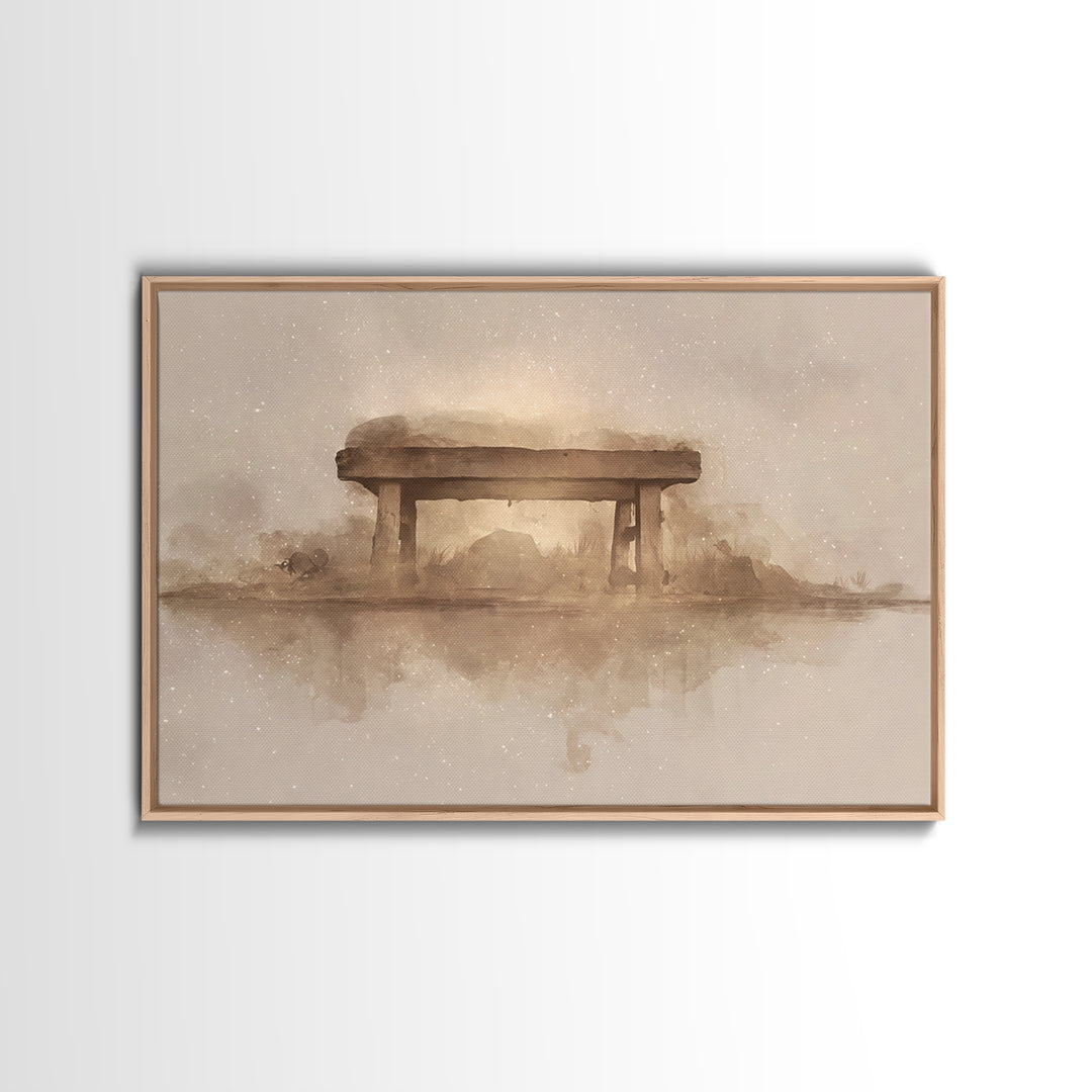 Desert Manger Light – Framed Canvas Print – Christian Christmas Art – Christian Art Canvas – Christmas Wall Art – Christian Decor – Jesus P