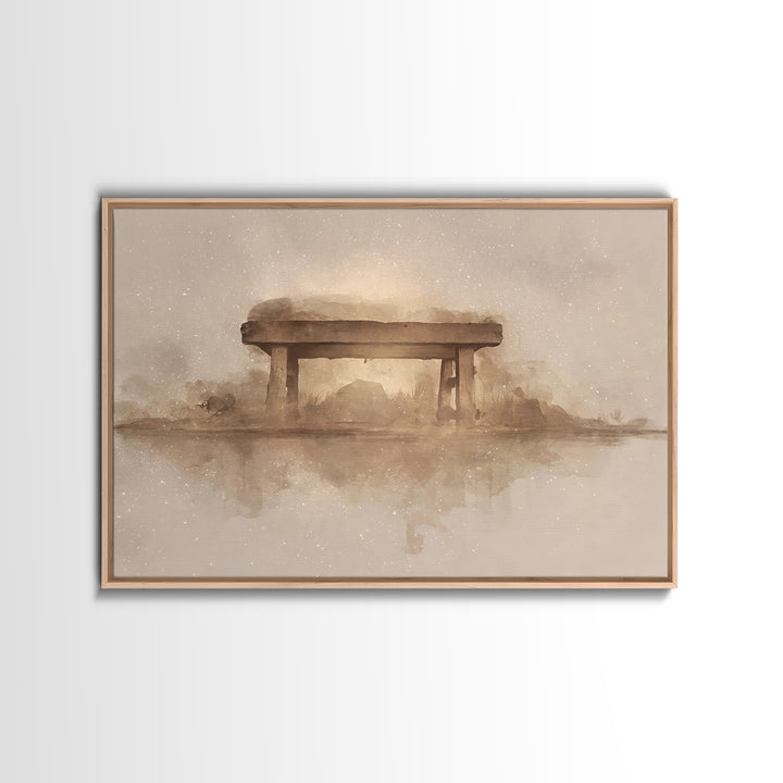 Desert Manger Light – Framed Canvas Print – Christian Christmas Art – Christian Art Canvas – Christmas Wall Art – Christian Decor – Jesus P