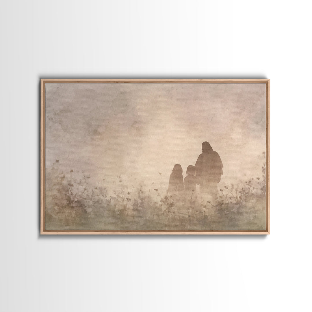 Ancient Watcher – Framed Canvas Print – Christian Art Painting – Large Jesus Wall Art – Christian Christmas Art – Christian Decor