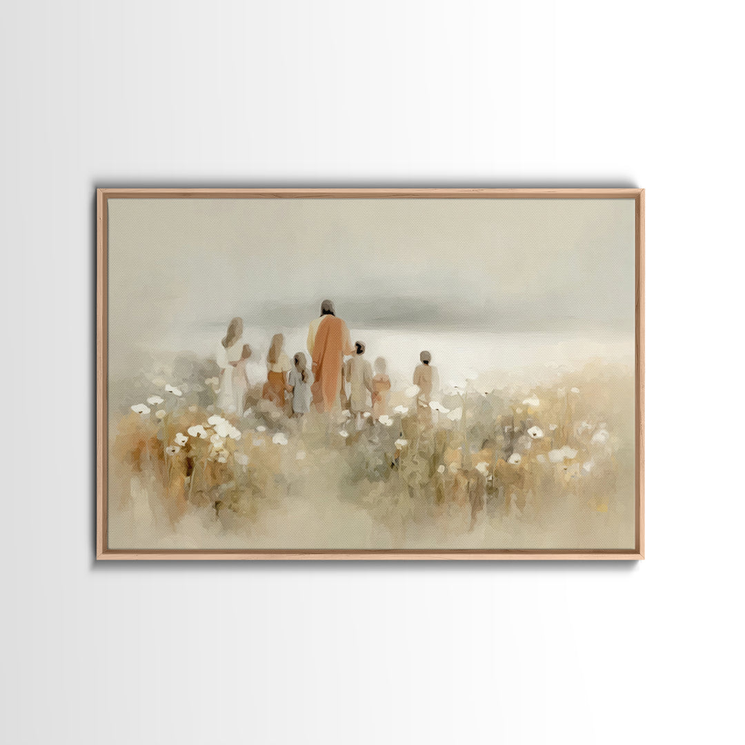 Frosted Journey | Framed Canvas Print | Christian Wall Art | Jesus Paintings | Christian Christmas Art | Modern Christian Painting
