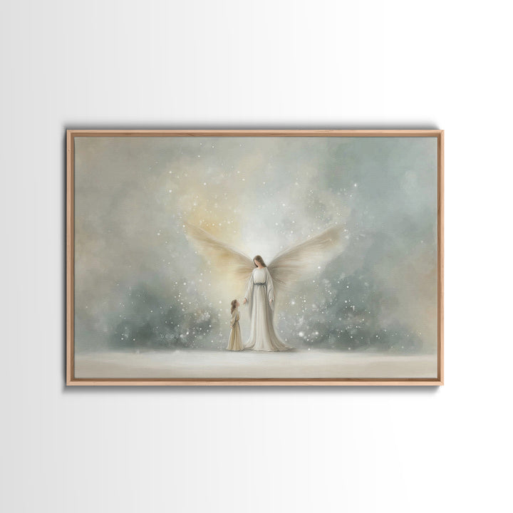 Heavenly Child – Framed Canvas Print – Christian Wall Art – Jesus Painting – Christian Art Canvas – Christian Christmas Art – Christian Gif