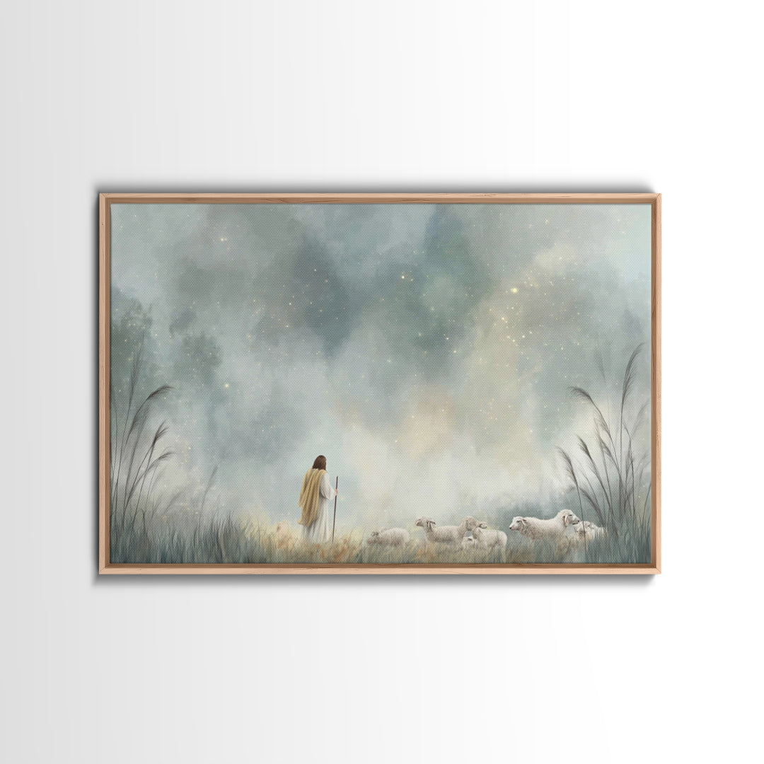 Cross On The Hill – Framed Canvas Print – Christian Wall Art – Christmas Art Prints – Christian Art Canvas – Subtle Christian Art