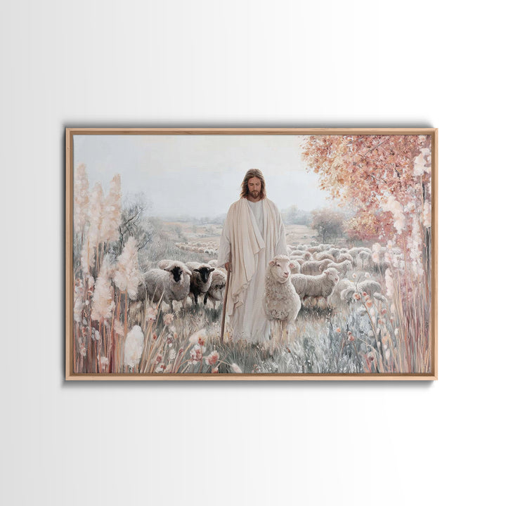 Morning Renewal, Framed Canvas Print, Christian Art Painting, Christmas Wall Art, Christian Art Print, Blue Christian Art