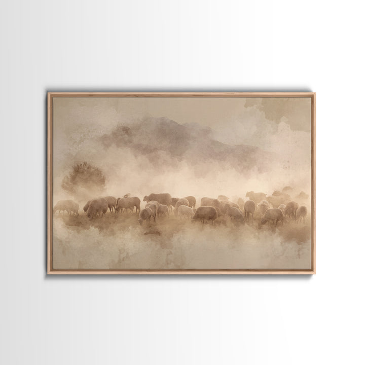 Softened Glory | Framed Canvas Print | Christian Art Gift | Minimalist Christian Art | Christian Art Canvas | Christmas Canvas Wall Art