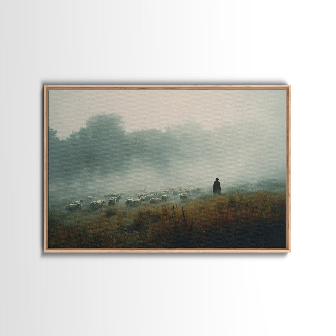 Path Of Faith, Framed Canvas Print, Jesus Painting Canvas, Christian Wall Art, Modern Christian Art, Christian Christmas Art