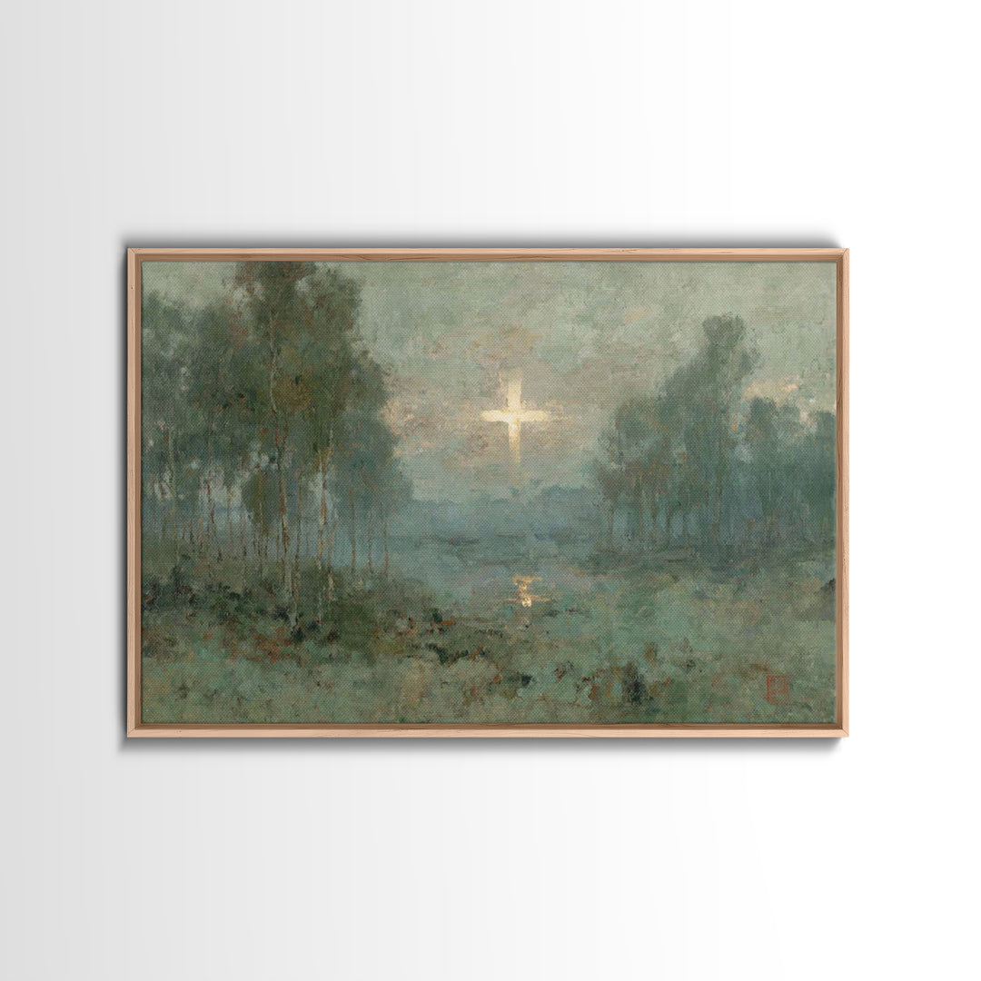 Sacred Silhouette – Framed Canvas Print – Christian Art – Christian Wall Art – Minimalist Christian Art – Jesus Painting – Christian Art Ca