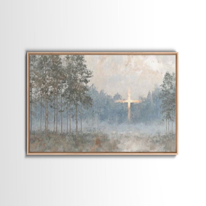 Woodland Peace – Framed Canvas Print – Jesus Painting – Christian Wall Art – Moody Christian Art – Christian Art Canvas – Large Christian P