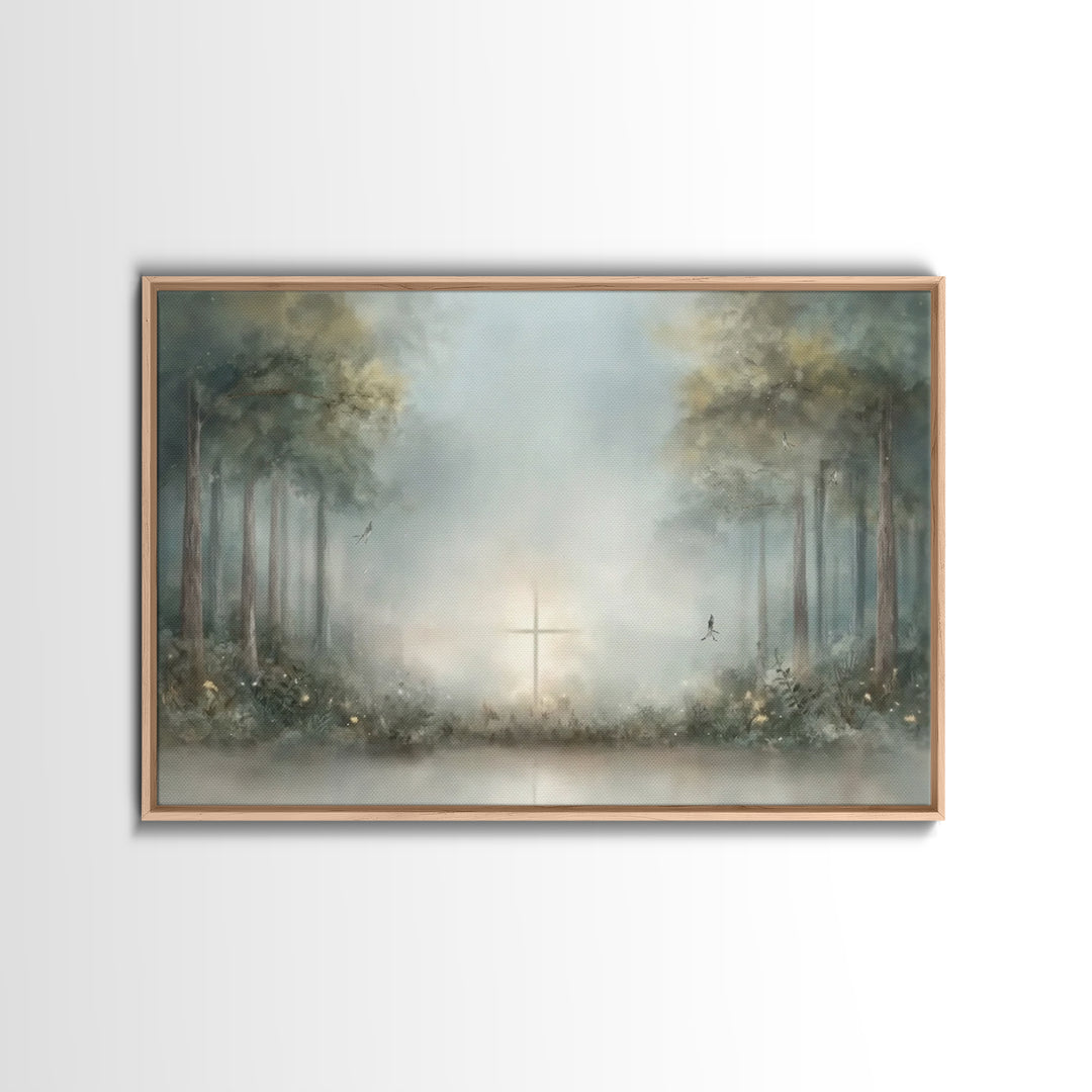 Holy Supper Glow – Framed Canvas Print – Christian Art Canvas – Jesus Painting – Christian Wall Art – Christian Christmas Art – Vintage Chr