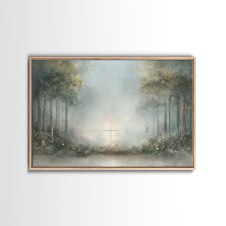 Holy Supper Glow – Framed Canvas Print – Christian Art Canvas – Jesus Painting – Christian Wall Art – Christian Christmas Art – Vintage Chr