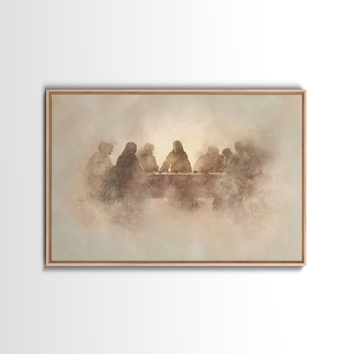 Gentle Flock Calm, Framed Canvas Print, Christian Wall Art, Christian Art Canvas, Subtle Christian Art, Christmas Art, Christian Decoration