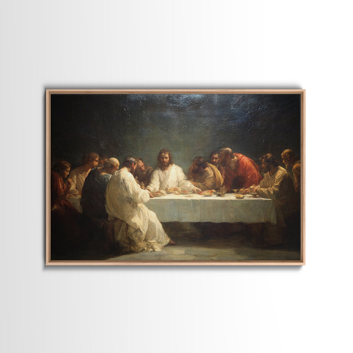 Misty Field Shepherd – Framed Canvas Print – Christian Art – Jesus Painting – Christian Wall Art – Christian Art Canvas – Moody Christian A