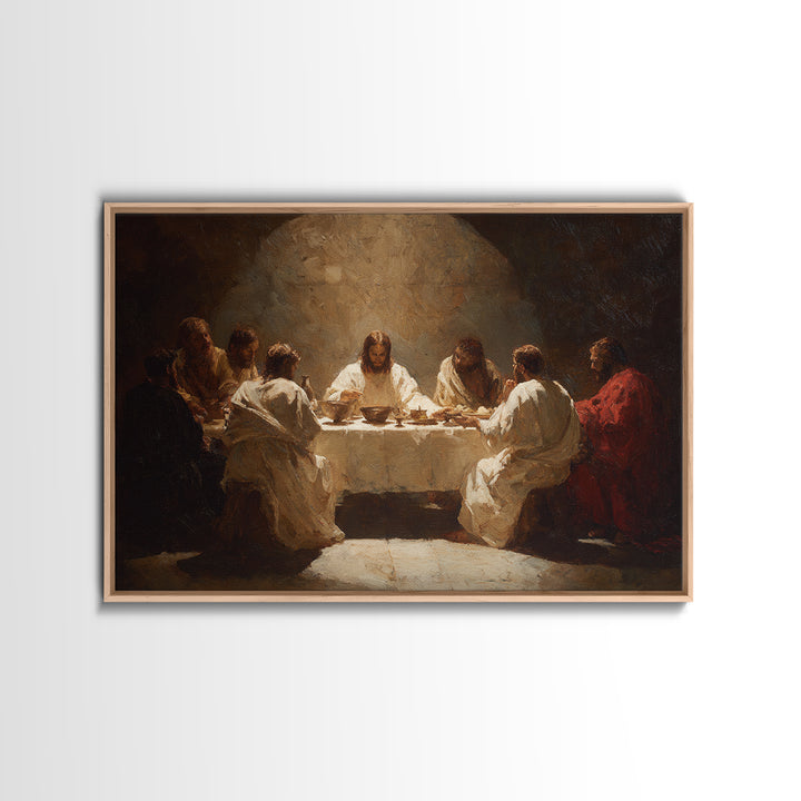 Shepherd’s Meadow Walk – Framed Canvas Print – Christian Art Canvas – Christian Wall Art – Jesus Painting – Christian Gift – Pastoral Scene