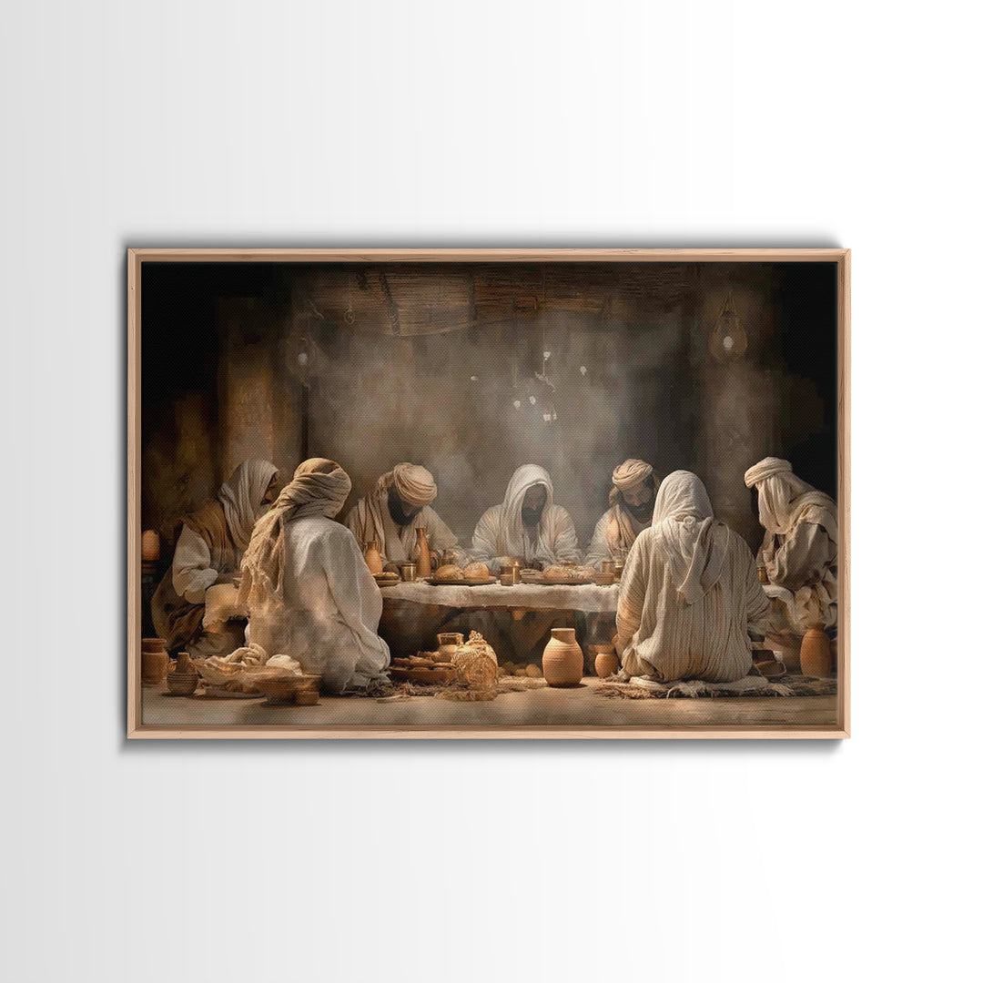 Starry Flock Night, Framed Canvas Print, Christian Wall Art, Christian Art Canvas, Christmas Art Prints, Christian Christmas Art, Subtle Ch