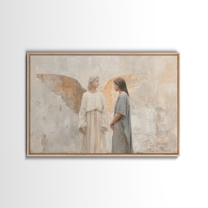 Angels In Light – Framed Canvas Print – Christian Wall Art – Christian Christmas Art – Christian Art Canvas – Christmas Wall Art – Christia