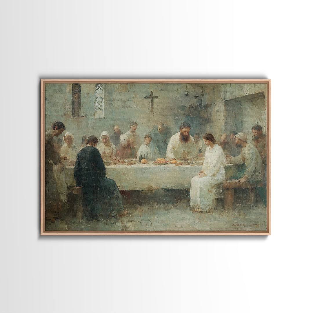 Pasture Morning Walk | Framed Canvas Print | Christian Art | Christian Wall Art | Christian Art Canvas | Moody Christian Art | Christian Gi