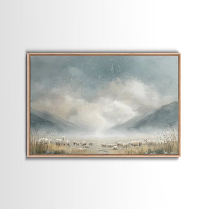 Forest Path Hope – Framed Canvas Print – Jesus Painting – Christian Art Canvas – Christian Wall Art – Moody Christian Art – Christian Gift