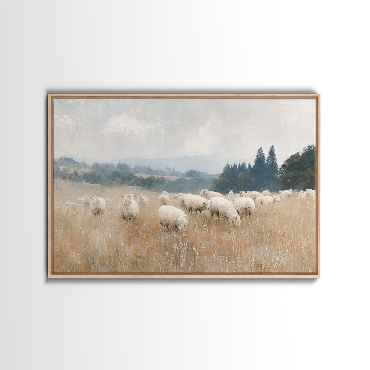 The Quiet Shepherd, Framed Canvas Print, Christian Wall Art, Jesus Painting, Christian Art Print, Christmas Art, Christian Christmas Art