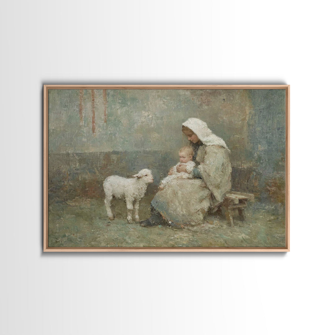 Heaven’s Gentle Walk | Framed Canvas Print | Jesus Painting | Christian Wall Art | Christian Art Canvas | Christian Art | Christian Gift Id
