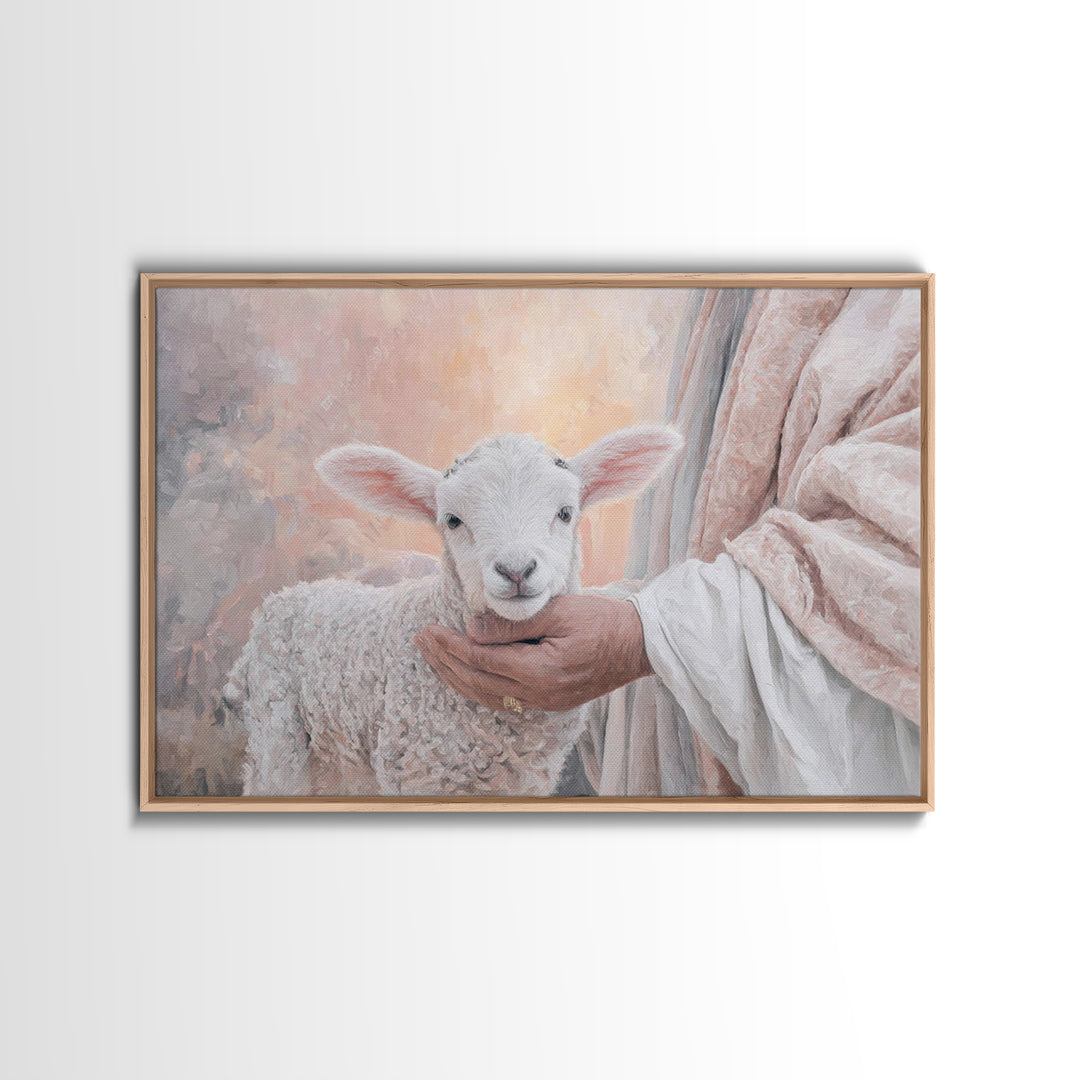 Soft Meadow Guidance – Framed Canvas Print – Christian Art – Jesus Painting – Christian Art Canvas – Christian Wall Art – Christian Art Pri