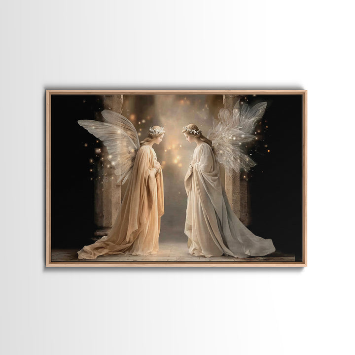 Angelic Reverence | Framed Canvas Print | Christian Art | Christian Art Canvas | Modern Christian Art | Christian Wall Art | Christian Chri