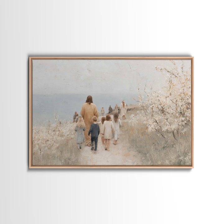 Pastoral Grace – Framed Canvas Print – Christian Wall Art – Jesus Painting – Christian Art Canvas – Christmas Art – Christian Decor