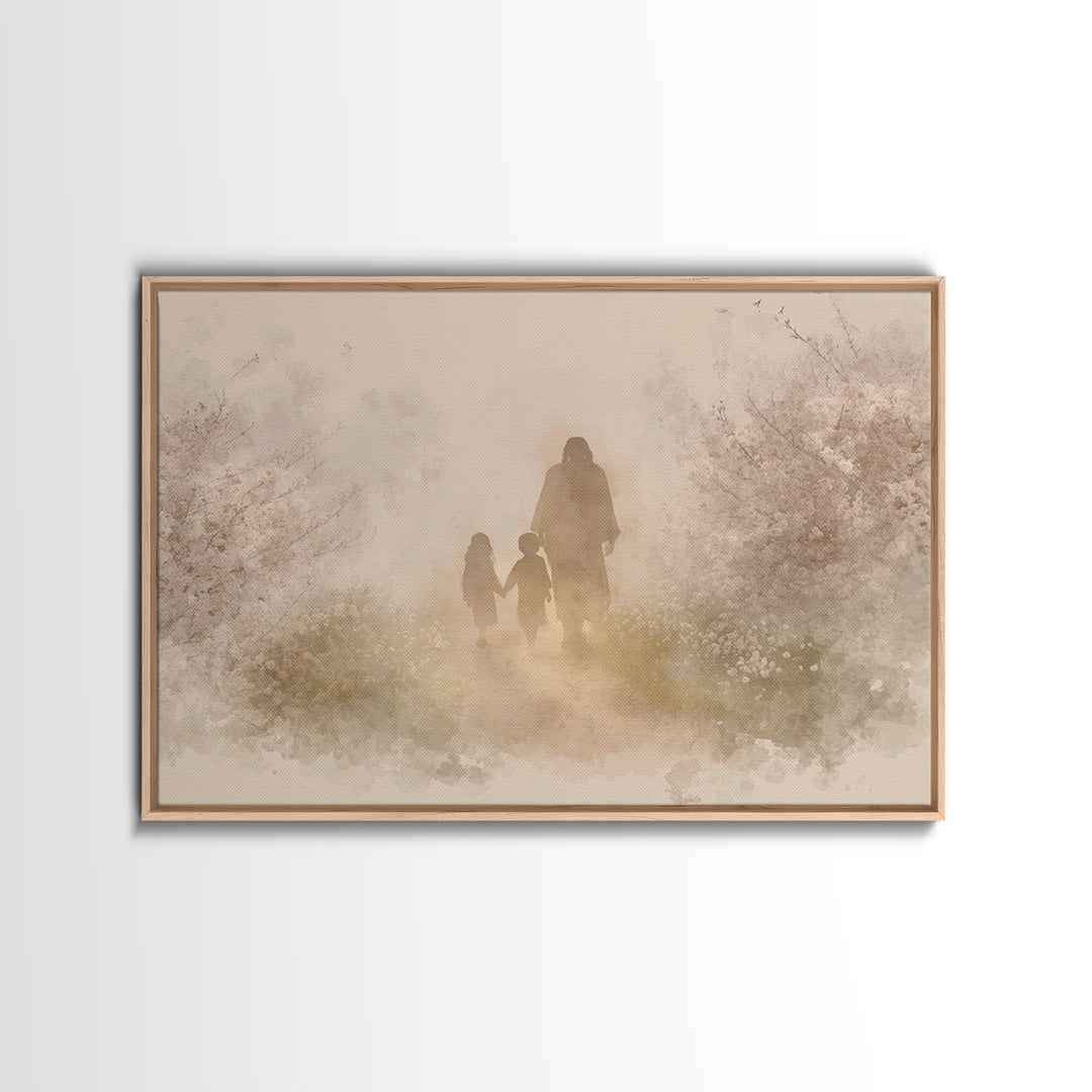 Winter Angel Light | Framed Canvas Print | Christian Wall Art | Christian Art Canvas | Christmas Wall Art | Christian Decorations | Moody C