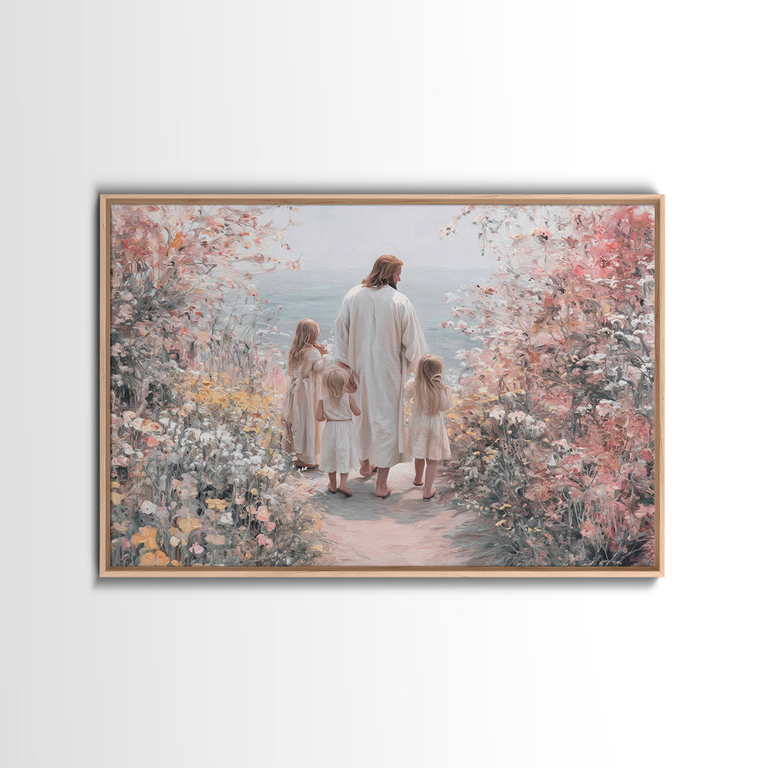 Heavenly Watcher, Framed Canvas Print, Christian Art Print, Christian Wall Art, Christmas Art Framed, Unique Christian Art, Christian Gift