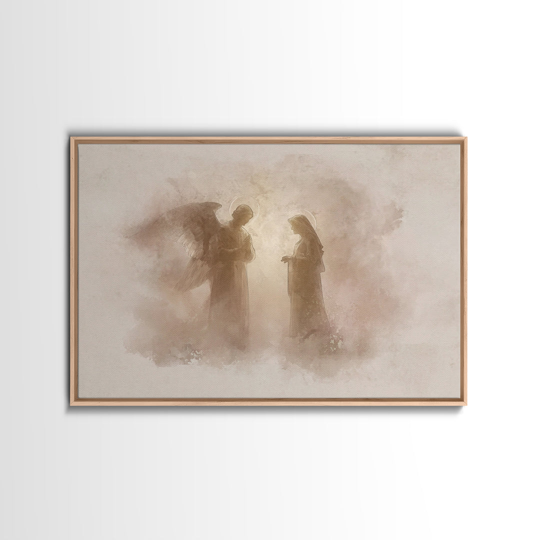 Sacred Encounter, Framed Canvas Print, Christian Wall Art, Subtle Christian Art, Christian Art Canvas, Vintage Christian Art, Christian Chr