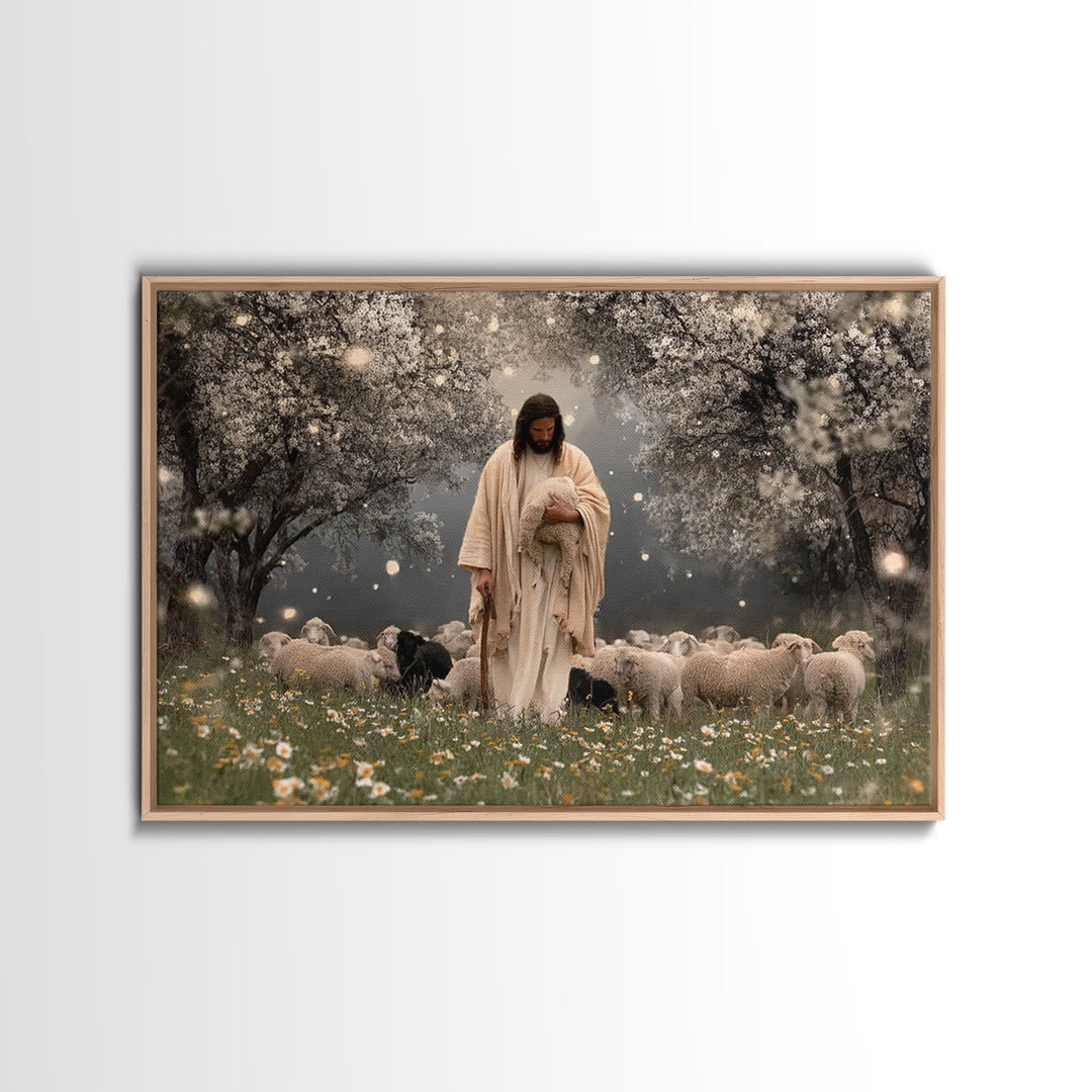 Cross Of Dawn – Framed Canvas Print – Christian Wall Art – Christian Art Canvas – Christian Painting – Modern Christian Art – Christian Chr