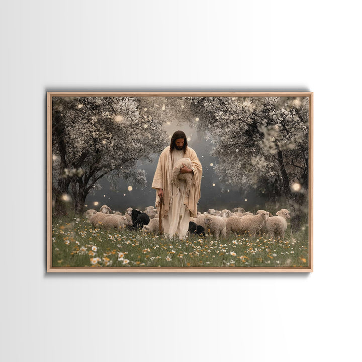 Cross Of Dawn – Framed Canvas Print – Christian Wall Art – Christian Art Canvas – Christian Painting – Modern Christian Art – Christian Chr