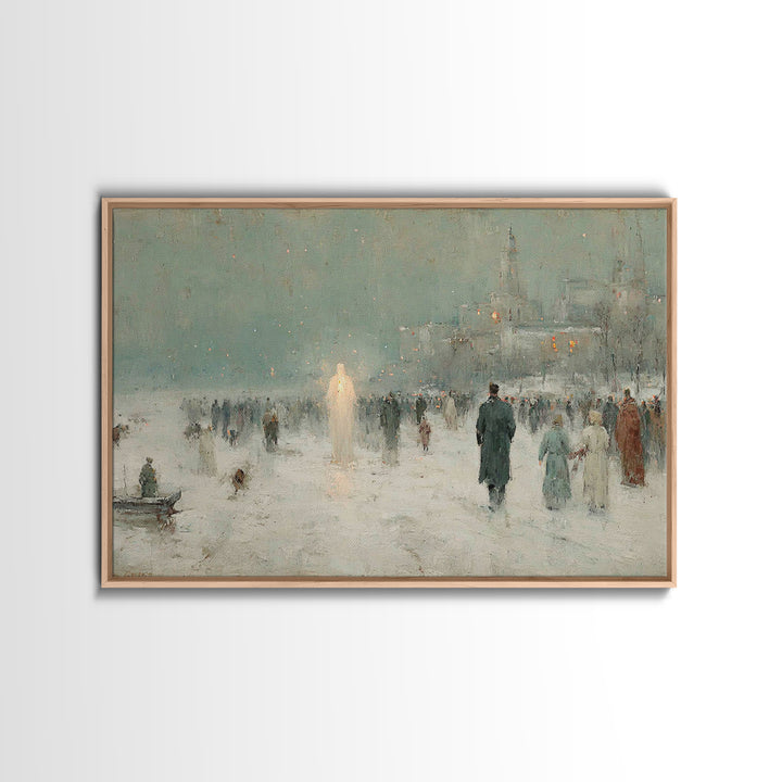 Holy Manger Silence – Framed Canvas Print – Christmas Art – Christian Art Work – Christian Art Canvas – Framed Christmas Art – Christian Ch
