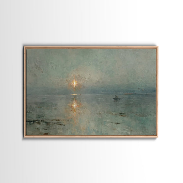 Stable Light – Framed Canvas Print – Christian Christmas Art – Christian Art Work – Christian Art Canvas – Moody Christmas Art – Christmas