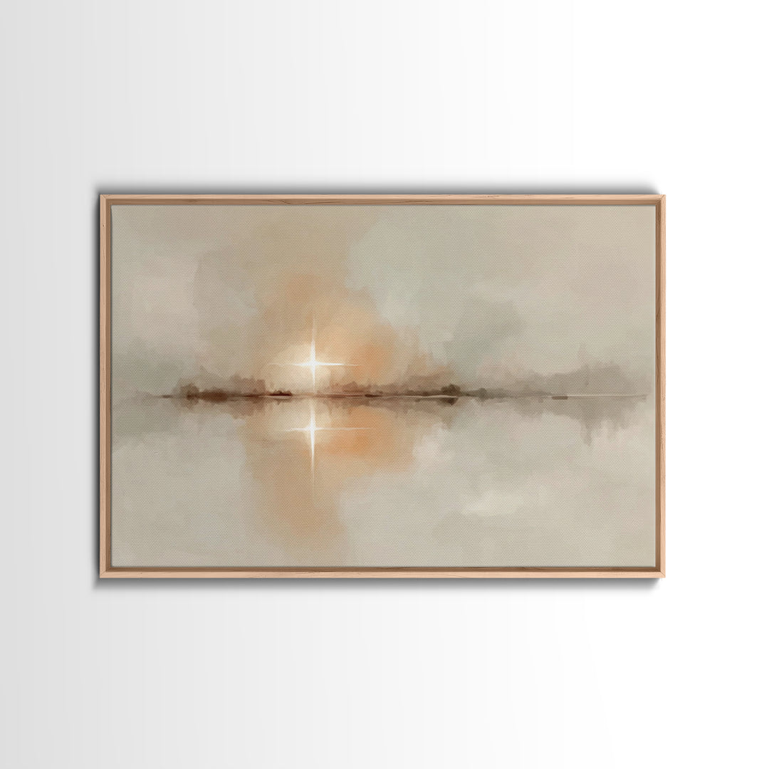 Golden Nativity Glow – Framed Canvas Print – Christian Art – Framed Christian Art – Christmas Art Prints – Christian Art Canvas – Christian