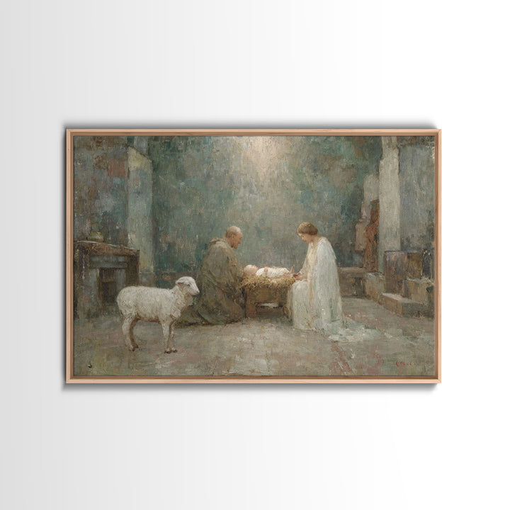 Soft Crosslight – Framed Canvas Print – Minimalist Christian Art – Christian Art Canvas – Christian Wall Art – Abstract Christian Art – Chr