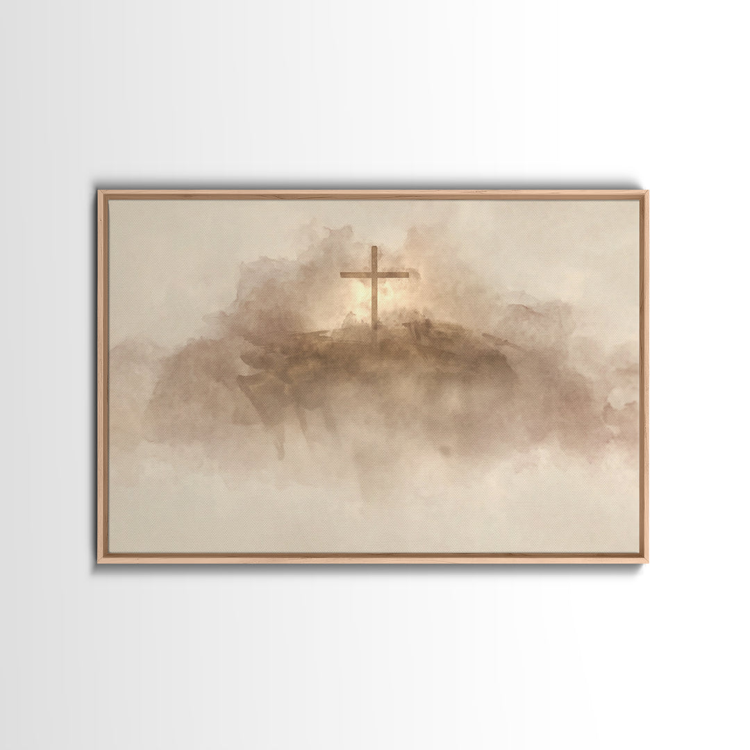 Quiet Communion Glow – Framed Canvas Print – Christian Art Canvas – Christmas Wall Art – Christian Wall Art – Christian Painting – Christia