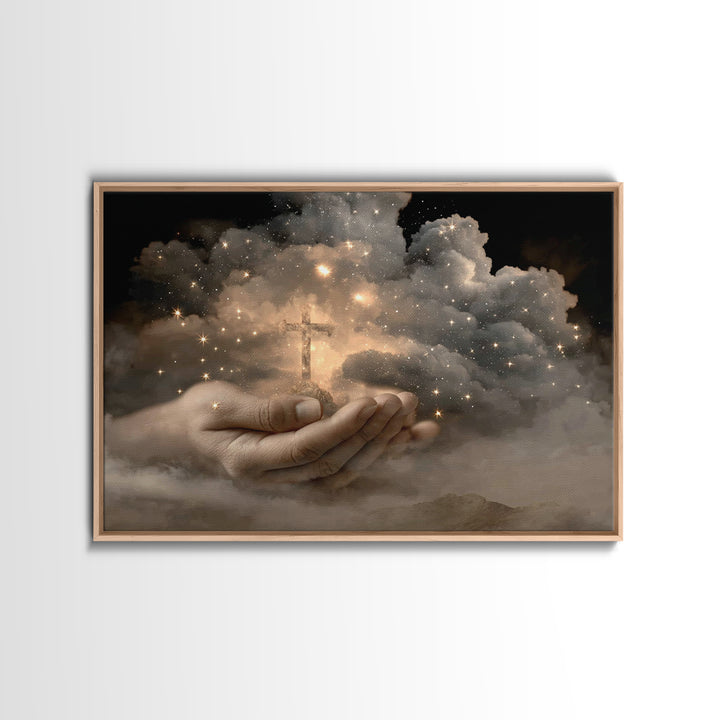 Blessed Stillness | Framed Canvas Print | Christian Art Canvas | Christian Decor | Christian Wall Art | Christmas Wall Art | Christian Pain