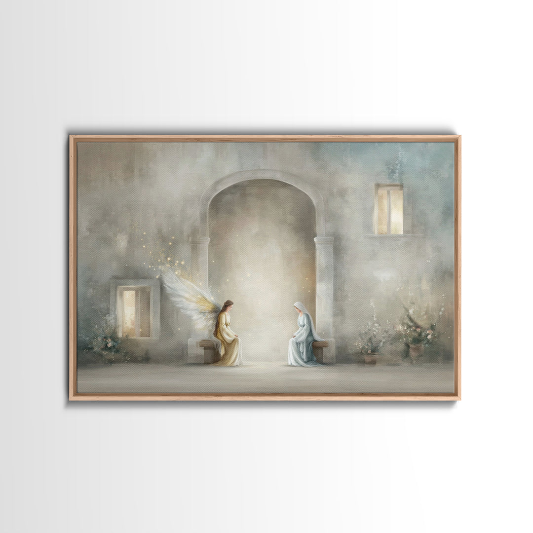 Divine Whisper – Framed Canvas Print – Christian Art Canvas – Minimalist Christian Art – Christian Wall Art – Christian Art – Christmas Art