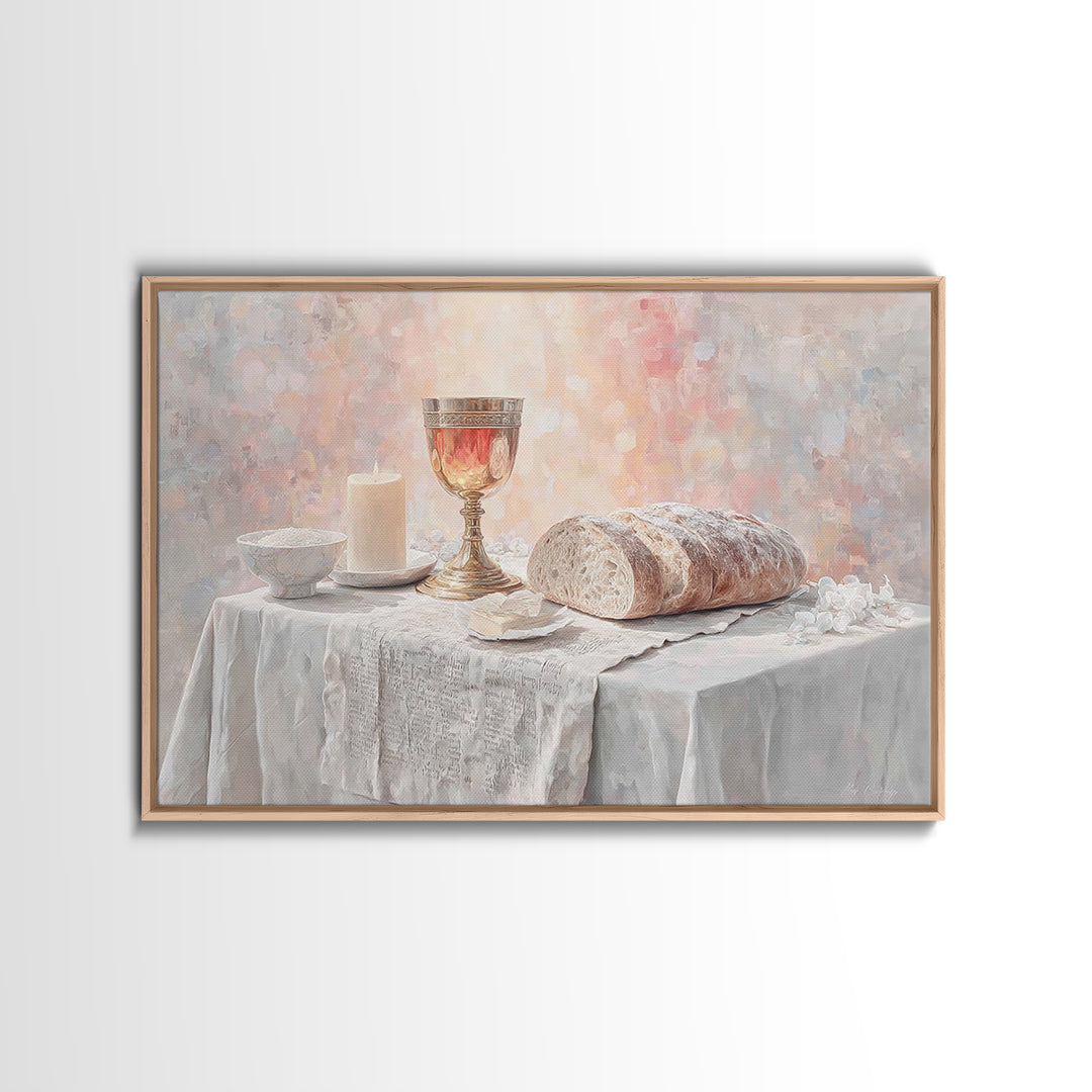 Heavenly Lily Calm – Framed Canvas Print – Christian Art Canvas – Christian Wall Art – Christian Painting – Christian Decor – Christmas Wal