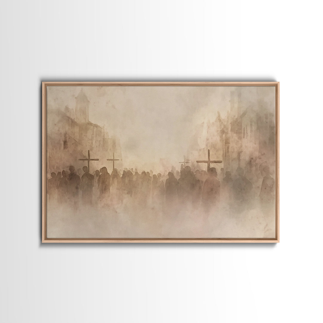 Sacred Journey – Framed Canvas Print – Christian Painting – Christian Wall Art – Jesus Painting – Christian Art Work – Christian Gift Ideas