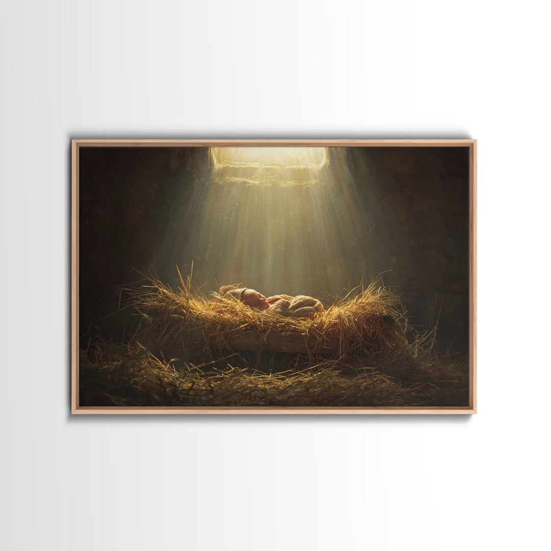 Silent Night Shelter, Framed Canvas Print, Christian Christmas Art, Christmas Wall Art, Christian Art Canvas, Framed Christmas Art, Christi