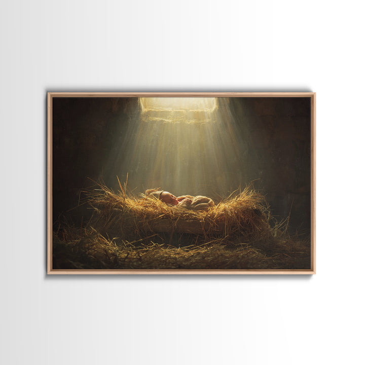 Silent Night Shelter, Framed Canvas Print, Christian Christmas Art, Christmas Wall Art, Christian Art Canvas, Framed Christmas Art, Christi