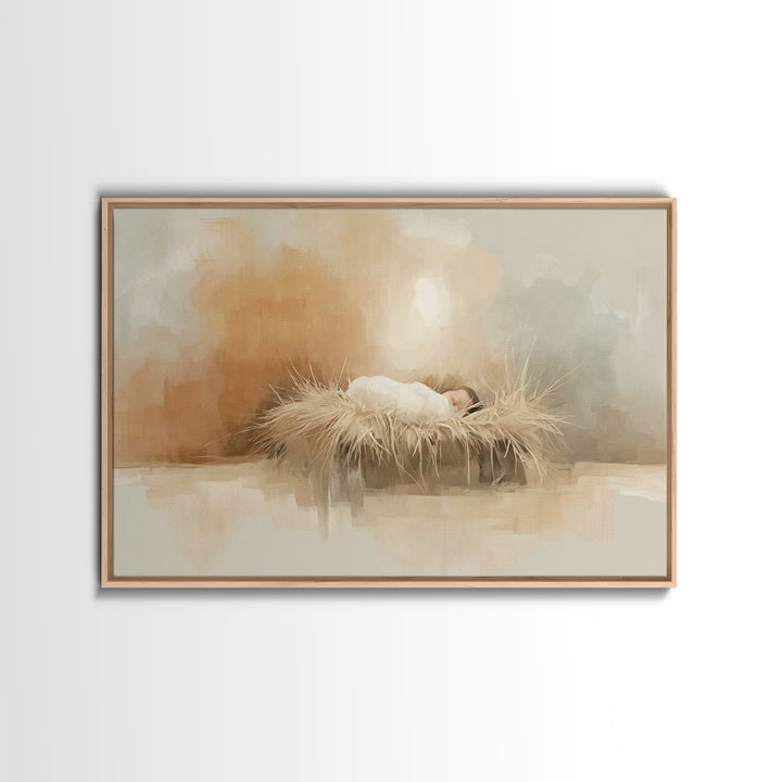 Guiding Star Night, Framed Canvas Print, Christmas Wall Art, Christian Art Canvas, Christian Christmas Art, Framed Christmas Art, Christian