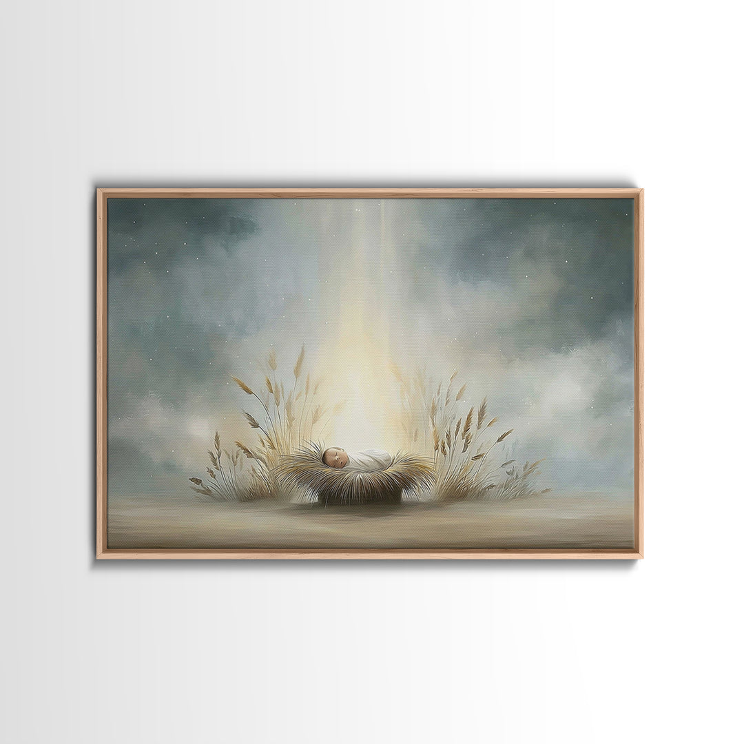 Winter Haven Light – Framed Canvas Print – Christian Wall Art – Christmas Art Prints – Christian Art Canvas – Christian Christmas Art