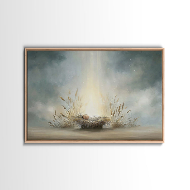 Winter Haven Light – Framed Canvas Print – Christian Wall Art – Christmas Art Prints – Christian Art Canvas – Christian Christmas Art
