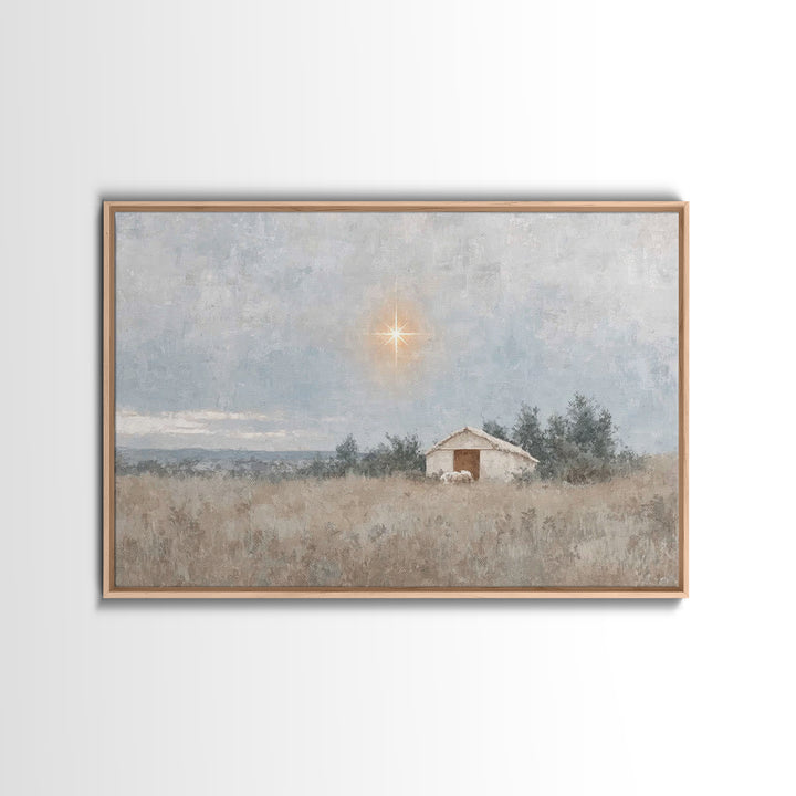 Radiant Snow Chapel, Framed Canvas Print, Christian Wall Art, Framed Christmas Art, Christian Art Painting, Christmas Canvas Wall Art