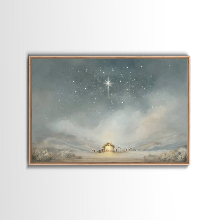Divine Dawn Silhouette | Framed Canvas Print | Jesus Painting | Christian Wall Art | Moody Christian Art | Christian Art Print