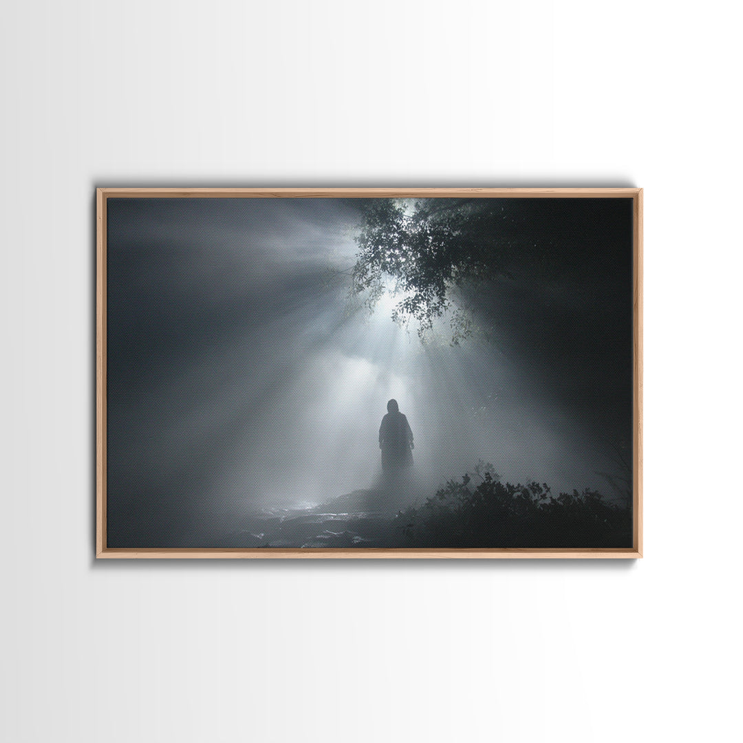 Evening Lily Lamb – Framed Canvas Print – Christian Art Work – Christian Wall Art – Christian Art Painting – Unique Christian Art – Christi