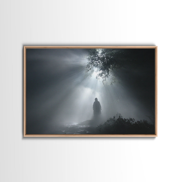 Evening Lily Lamb – Framed Canvas Print – Christian Art Work – Christian Wall Art – Christian Art Painting – Unique Christian Art – Christi