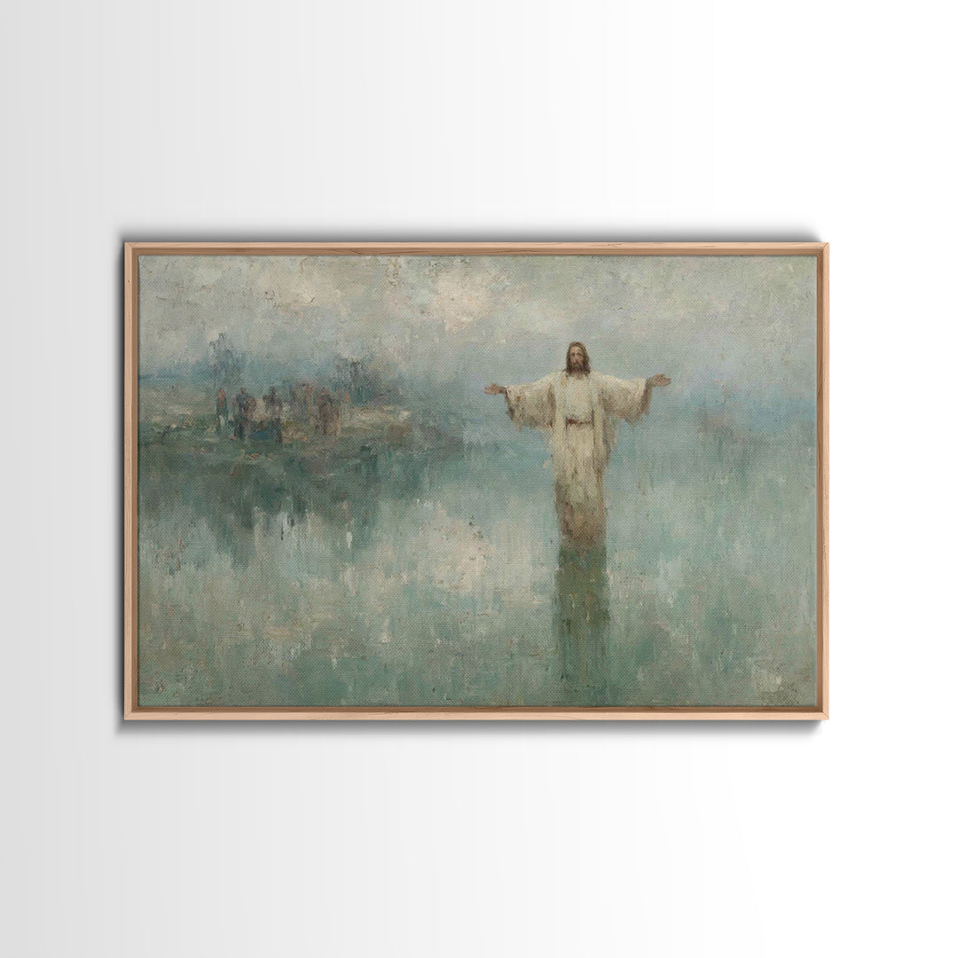 Rose Dawn Promise – Framed Canvas Print – Jesus Painting – Christian Decor – Christian Art Canvas – Christian Wall Art – Christmas Wall Art